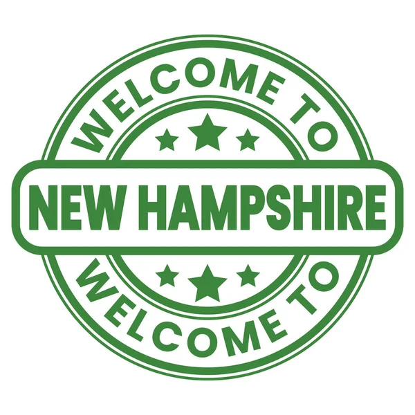 New Hampshire İşaretine Hoş Geldiniz, Stamp, Stars vektör illüstrasyonlu çıkartma