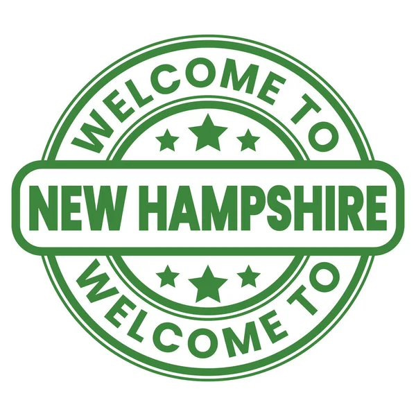 Green Welkom Bij New Hampshire Sign Stempel Sticker Met Sterren Rechtenvrije Stockillustraties