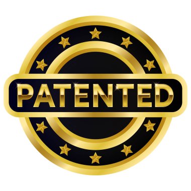 Stars vektör illüstrasyonlu Altın Patentli Pul Madalyası