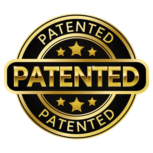 Yıldız vektör illüstrasyonlu Altın Patentli damga etiketi