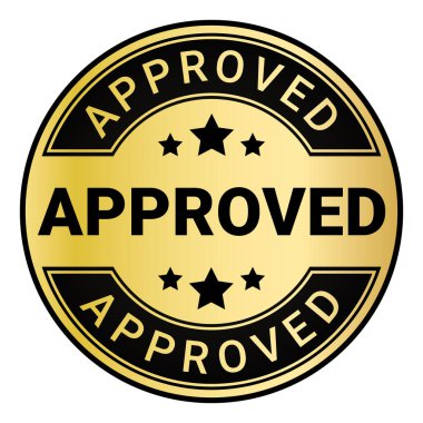 Yıldız vektör resimli Siyah ve Altın onaylı damga etiketi