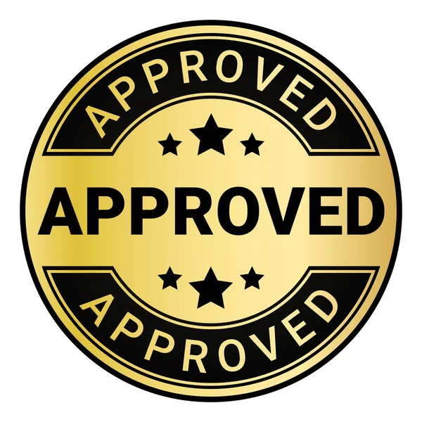Yıldız vektör resimli Siyah ve Altın onaylı damga etiketi