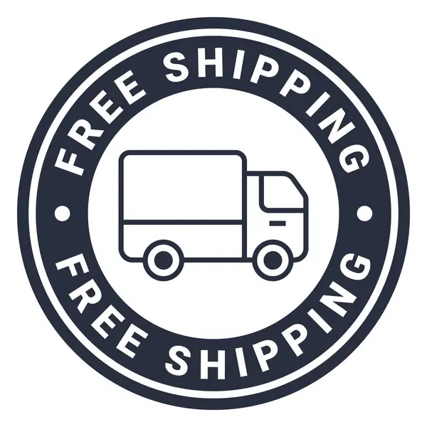 Dark Grey Free Shipping Geïsoleerde Stempel Sticker Met Van Icon Stockvector