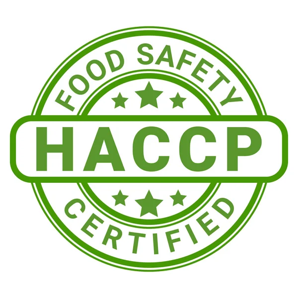 Yeşil Gıda Güvenliği HACCP Onaylı damga etiketi Yıldız vektör illüstrasyonlu