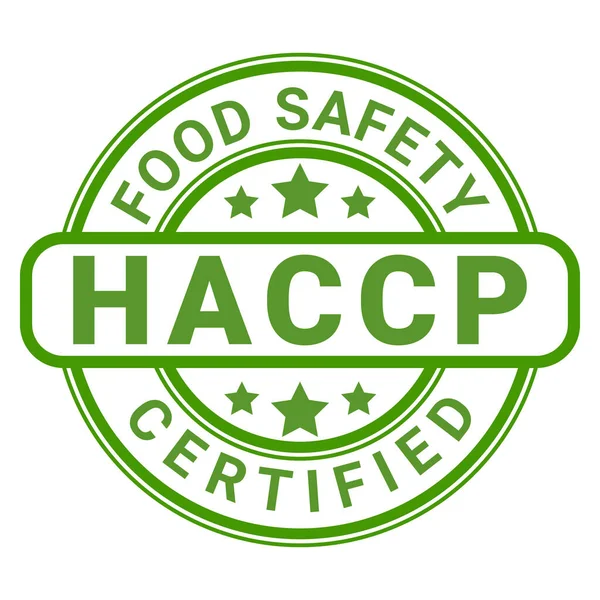 Green Food Safety Haccp Gecertificeerde Stempel Sticker Met Sterren Vector Rechtenvrije Stockvectors