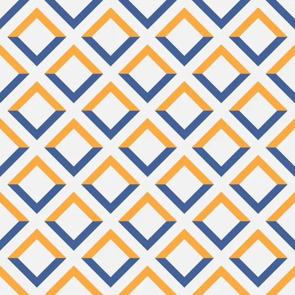 Holle Oranje Blauwe Rhombus Geometrische Naadloze Patroon Vector Illustratie Stockillustratie