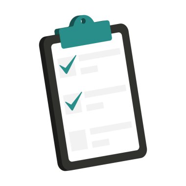 3D Biçimli İş Panosu. İşaretli vektör illüstrasyonlu yapılacaklar listesi