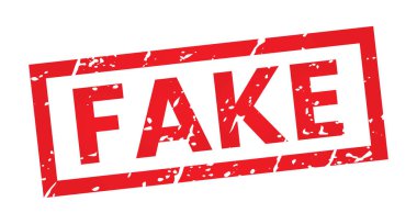 grunge vektör illüstrasyonlu kırmızı sahte pul etiketi