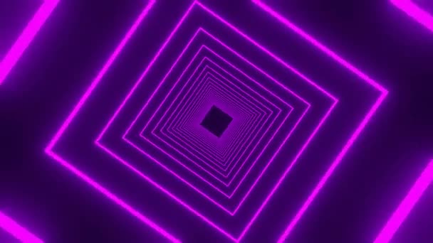 Square Purple Neon Loop Fps Full Mp4 Video — Vídeo de stock