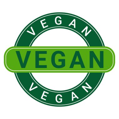 Yeşil Vegan izole edilmiş pul vektör çizimi