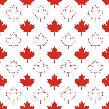Kırmızı Kanada Akçaağacı Kusursuz Kalıp vektör çiziminden Çıktı