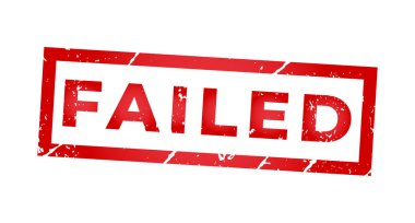 Grunge vektör illüstrasyonlu kırmızı başarısız damga etiketi