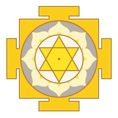 Jüpiter Yantra. Uyarmak şans, inanç, cesaret, iç bilginin kazanılması. Vektör illüstrasyonu