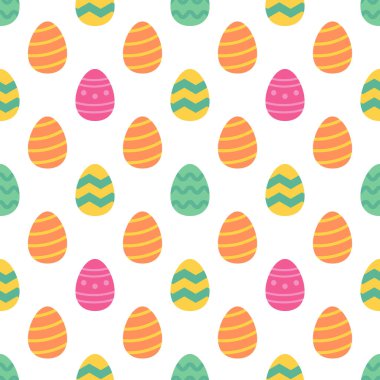 Paskalya Yumurtaları Kusursuz Desensiz Vektör Çizimi