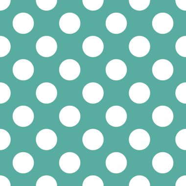 Beyaz ve Yeşil Polka Noktasız Desensiz vektör çizimi