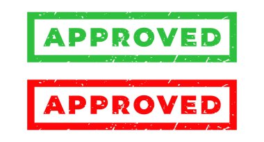 Yeşil ve Kırmızı İzole edilmiş grunge damgası, çıkartma, imza vektör illüstrasyonu