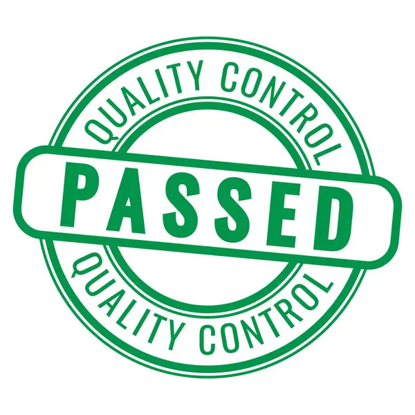Yeşil Geçildi, Kalite Kontrolü izole edilmiş pul, etiket, imza vektör illüstrasyonu