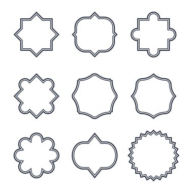Koyu Gri İzole Geometrik Çerçeve vektör çizimi