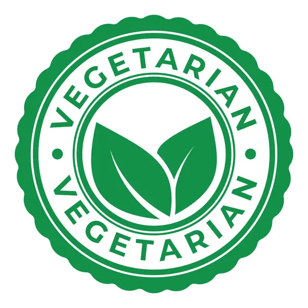 Yeşil Vejetaryen izole edilmiş lastik damga, etiket, imza vektör illüstrasyonu