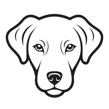 Çizgi Köpek kafası izole edilmiş vektör şablonu simgesi