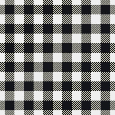 Siyah ve Gri Oduncu Ekoseli Kusursuz Şekil vektör çizimi