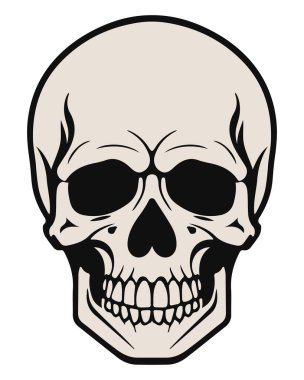 İnsan Kafatası simgesi, logo, vektör çizimi