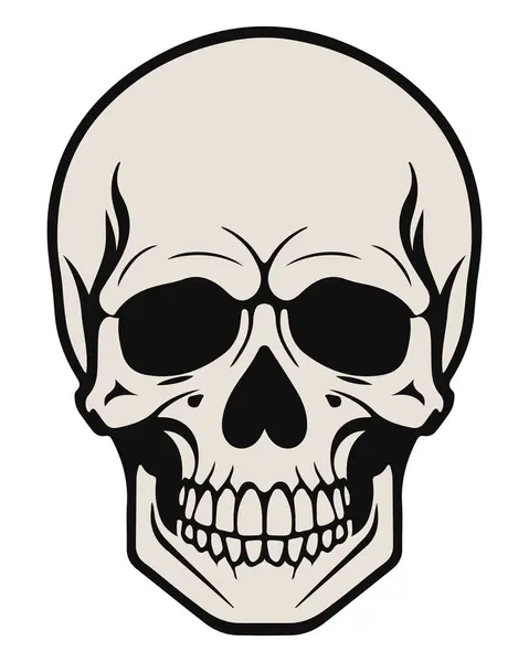 İnsan Kafatası simgesi, logo, vektör çizimi