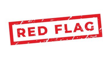 Kızıl Bayrak grunge damgası, çıkartma, başlık vektör illüstrasyonu