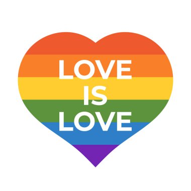 Aşk Aşk Gökkuşağı LGBT bayrak kalp çıkartması şablonudur
