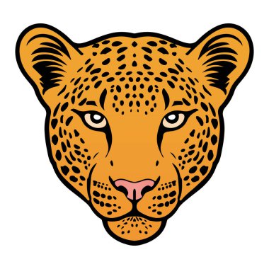 İzole edilmiş Renkli Leopar Baş Vektörü illüstrasyonu