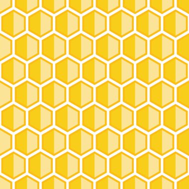 Düz Sarı Bal Tarağı Altıgen Kusursuz Desen vektör çizimi