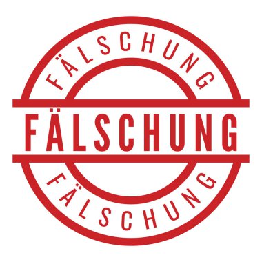 Red Flschung izole edilmiş grunge pulu, çıkartma, imza vektör illüstrasyonu