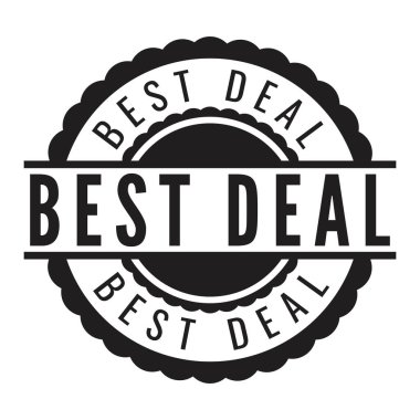 Dark Grey Best Deal izole edilmiş kauçuk damga, etiket, imza vektör illüstrasyonu
