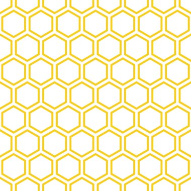 Düz Sarı Bal Tarağı Altıgen Kusursuz Desen vektör çizimi