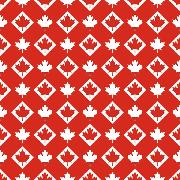 Kırmızı ve Beyaz Kanada akçaağacı Rhombus 'ta Kusursuz Kalıp vektör çizimi yapıyor
