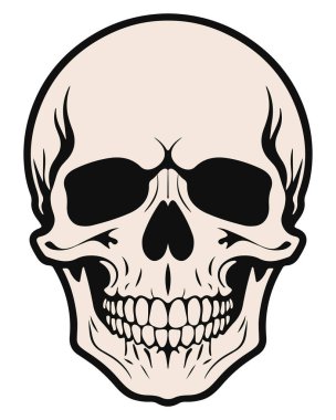 İnsan Kafatası simgesi, logo, vektör çizimi