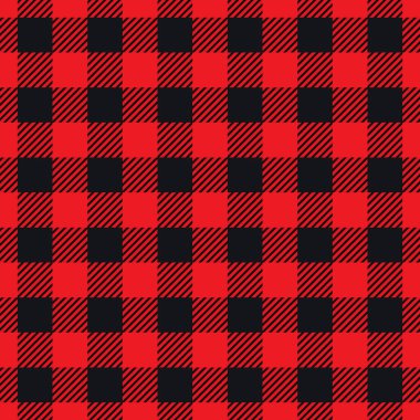 Kırmızı Oduncu Ekoseli Kusursuz Şekil vektör çizimi