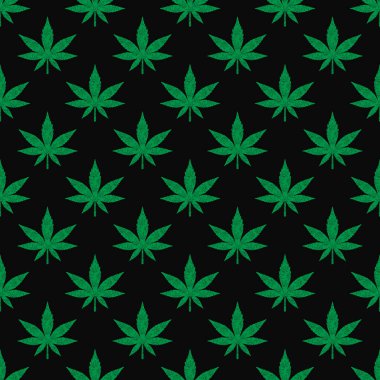 Yeşil Kenevir Koyu Gri Arkaplan vektör illüstrasyonunda Kusursuz Kalıp Bırakıyor