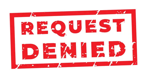 Kırmızı İstek Reddedilmiş granj damgası, çıkartma, başlık vektör illüstrasyonu