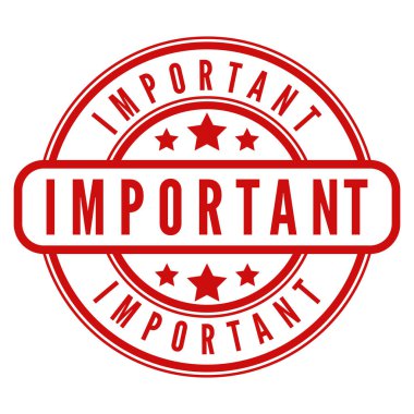 Kırmızı önemli izole pul, etiket, yıldız vektör illüstrasyonuyla imzala