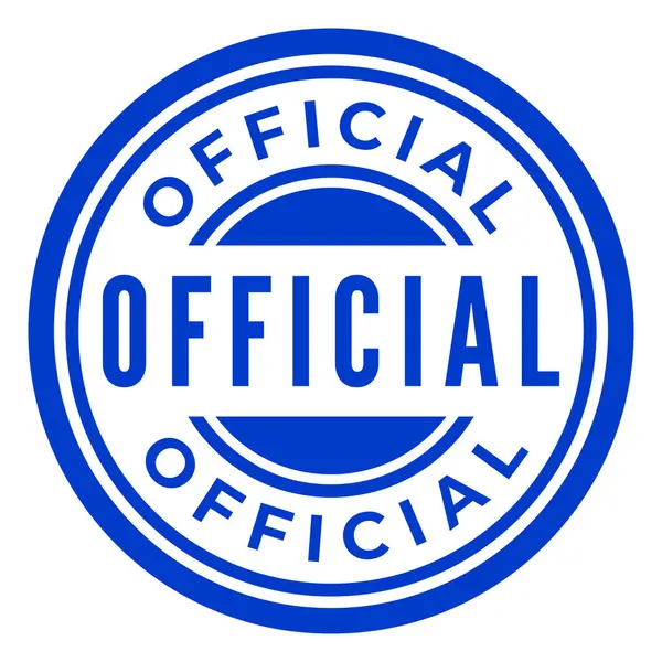 Mavi resmi izole edilmiş yuvarlak pul, etiket, imza vektör illüstrasyonu