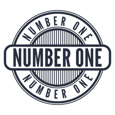 Koyu Gri Bir Numara izole edilmiş pul, etiket, imza vektör illüstrasyonu