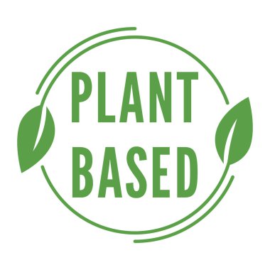 Yeşil Bitki tabanlı izole pul, çıkartma, Yaprak ikonu vektör illüstrasyonuyla imzala