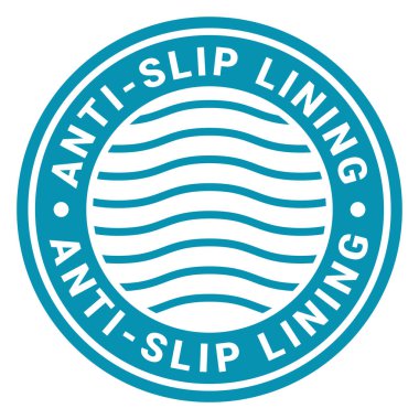 Mavi Kayma Karşıtı kaplaması, Dalgalar ikon vektör illüstrasyonuyla izole edilmiş yuvarlak pul etiketi