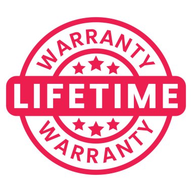 Kırmızı Ömür Boyu Garanti Pul, etiket, Stars simgesi çizimi ile imzala