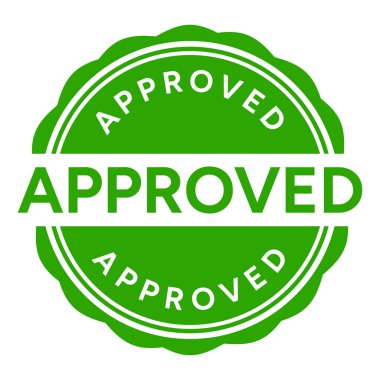 Yeşil Onaylanmış Kauçuk damga, çıkartma, imza vektör illüstrasyonu