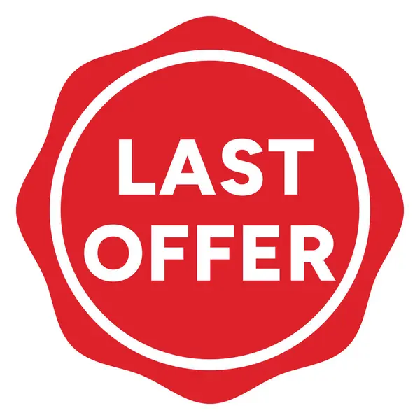Kırmızı Son Teklif, izole edilmiş kauçuk damga, etiket, imza vektör illüstrasyonu