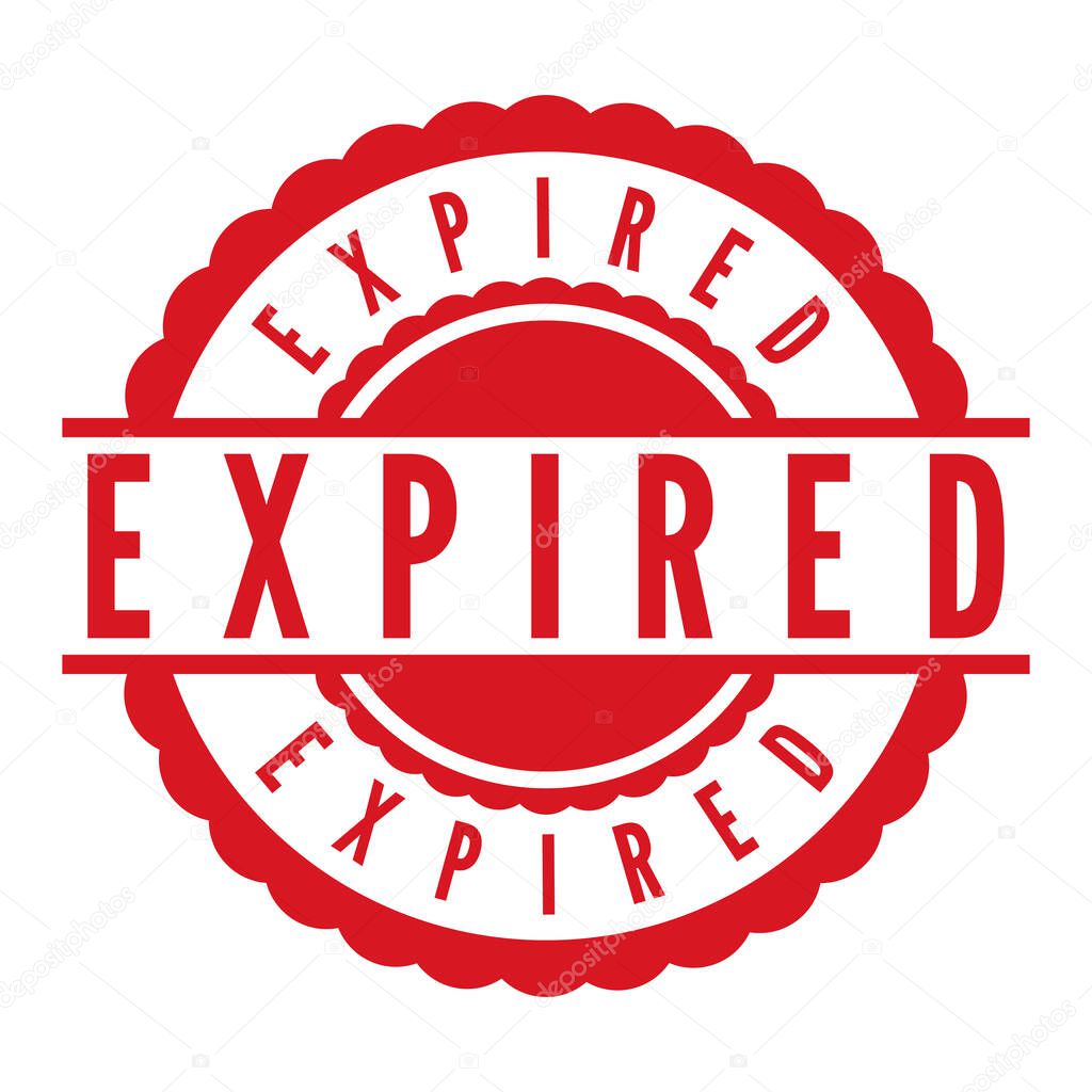 Red Expired isolated rubber stamp, sticker, sign vector illustration