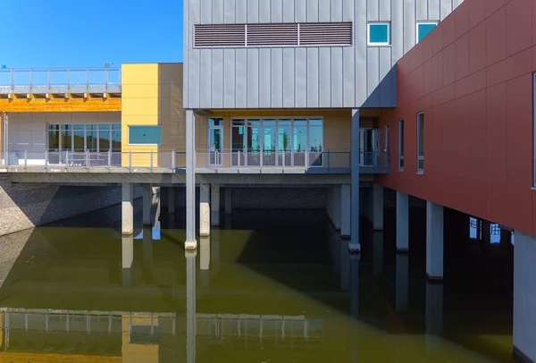 stock image Calgary, Alberta / Canada - Oct 01 2022: Exterior and perspective of Ralph Klein Park Visitor Centre