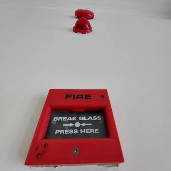 stock image fire alarm button installed in the building